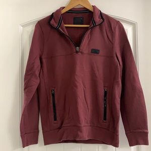 Abercrombie & Fitch half zip maroon colored pullover.